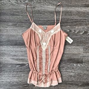 NEW DECODED Peach and Tan Spaghetti Strap Top